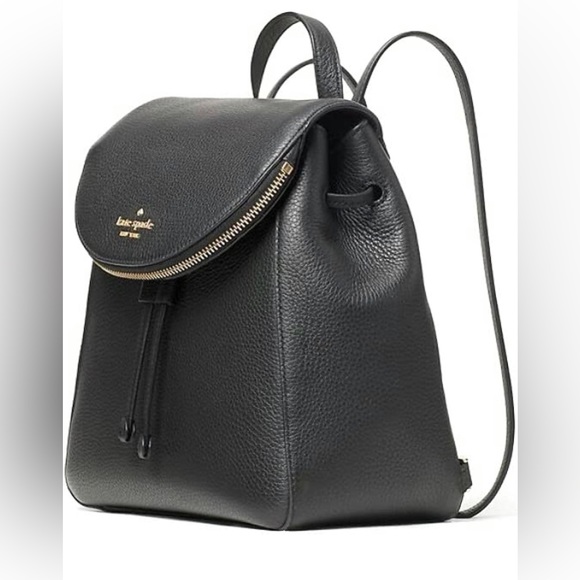 KATE SPADE LEILA MEDIUM FLAP BACKPACK TOTE BAG
BLACK SOFT LEATHER - Picture 3 of 6